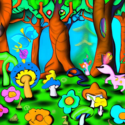 Experience the magic of the forest with this enchanting cartoonized scene.