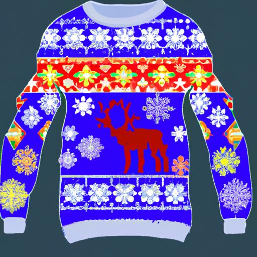 Make a statement this holiday season with a bold and colorful ugly sweater design.