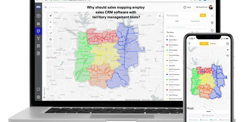 Why should sales mapping employ sales CRM software with territory management tools?